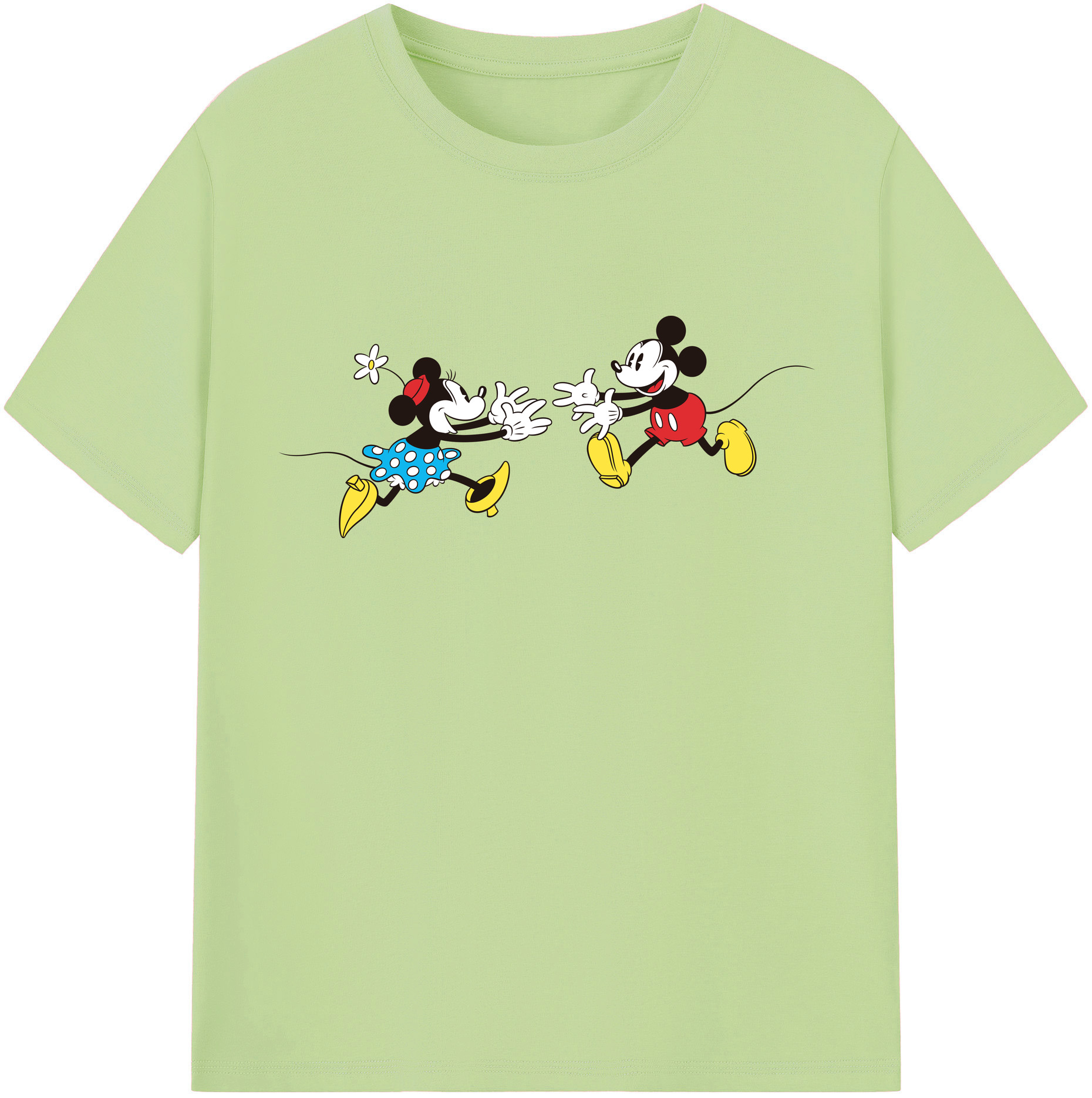 （画像用） ミッキーマウス Mickey Mouse 綿100％半袖Tシャツ（フロントプリント）